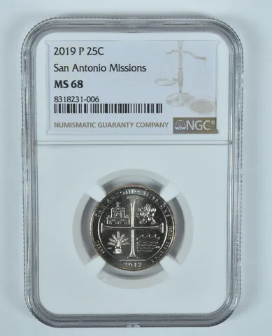 2019-P Washington Quarter San Antonio Missions ATB MS68 NGC