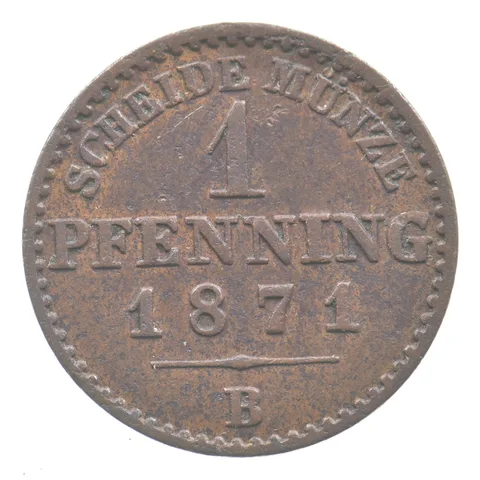 1871 B Prussia 1 Pfennig *6981