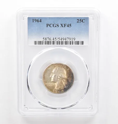 1964 Washington Quarter XF45 PCGS Beautiful Tone *0320