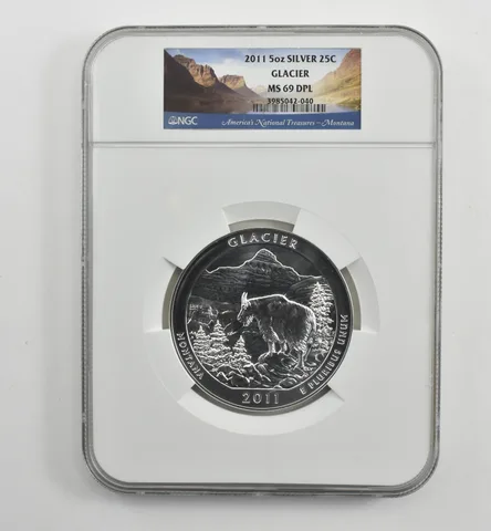 2011 5 Oz Silver Quarter America The Beautiful Glacier MS69 DPL NGC *1564