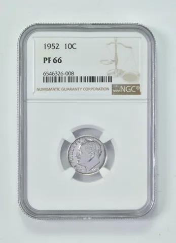 1952 PF66 Roosevelt Dime NGC Brown Lbl