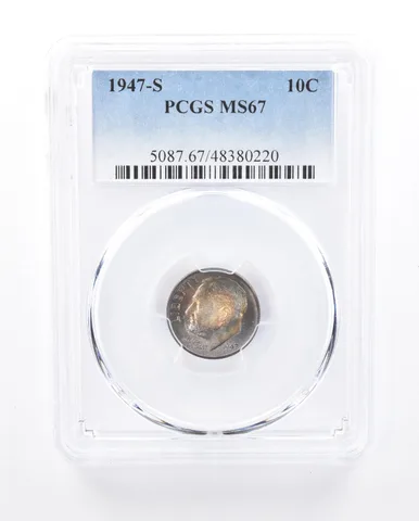 1947-S Roosevelt Dime MS67 PCGS Beautiful Tone *1287