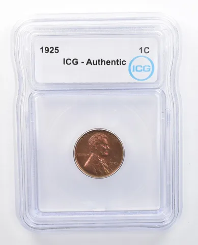 1925 Lincoln Wheat Cent Authentic ICG Beautiful Tone *7650