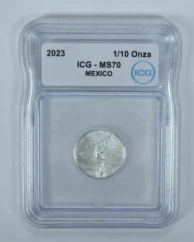 2023 Mo Mexico 1/10 Onza Silver Libertad MS70 ICG