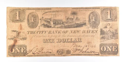 1846 $1 New Haven CT Obsolete Note City Bank $1 *0228