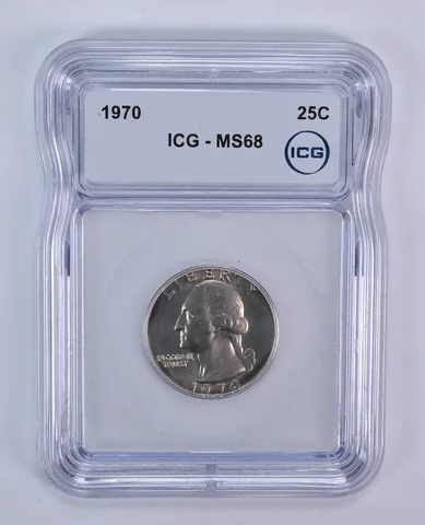 1970 Washington Quarter MS68 ICG
