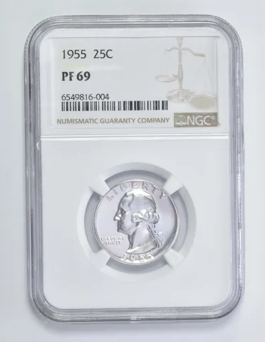 1955 Washington Quarter PF69 NGC Brown Lbl