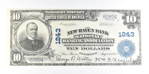 1902 $10 New Haven CT National Currency Note Large Note CH 1243 a0218