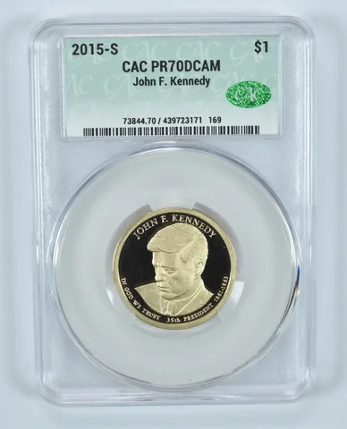 2015-S Presidential $1 John F Kennedy PR70 DCAM CAC CACg