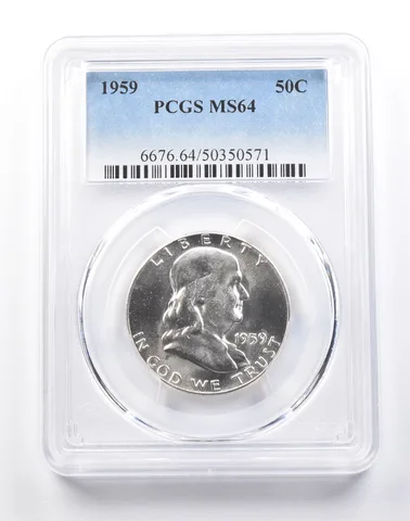 1959 Franklin Half Dollar Type 2 Reverse MS64 PCGS a4106