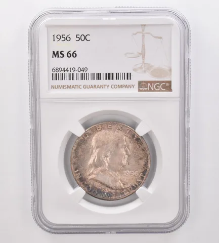1956 Franklin Half Dollar MS66 NGC Beautiful Tone *9892