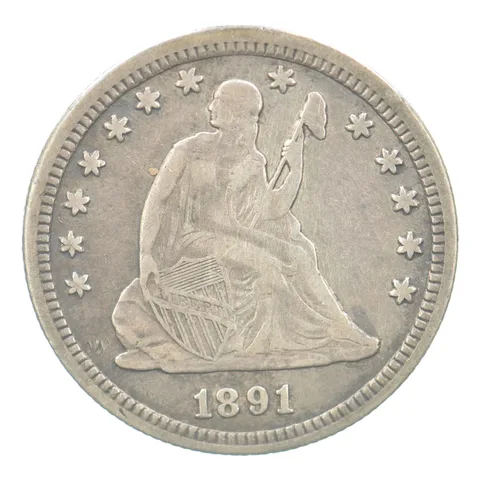 1891-S Seated Liberty Quarter Beautiful Tone *1926