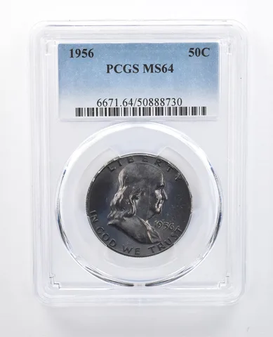 1956 Franklin Half Dollar MS64 PCGS Dark Blue Tone *7992