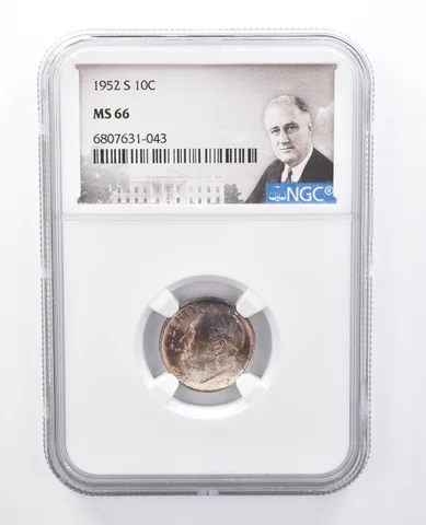 1952-S Roosevelt Dime MS66 NGC Purple Tone *7958