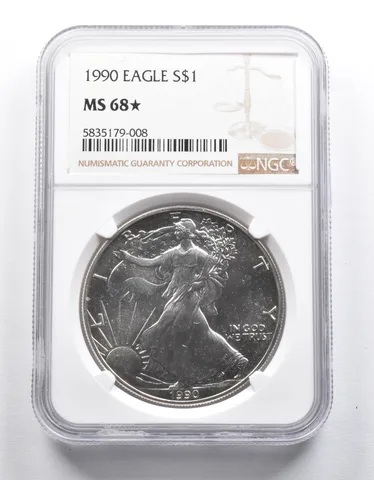 MS68* STAR 1990 American Silver Eagle NGC *2314