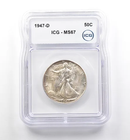 1947-D Walking Liberty Half Dollar MS67 ICG *7496
