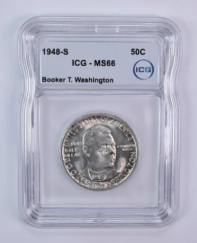 1948-S Booker T Washington Commemorative Half Dollar MS66 ICG