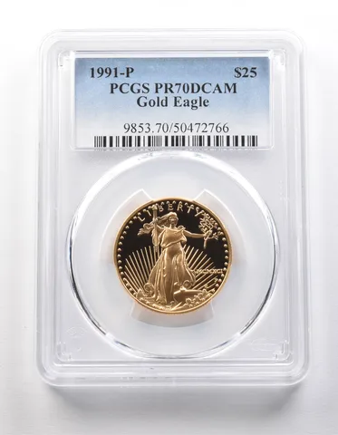 1991-P $25 American Gold Eagle 1/2 Oz Gold PR70 DCAM PCGS