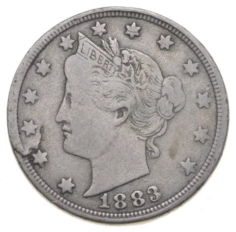 1883 Liberty V Nickel - Lamination Error a0508