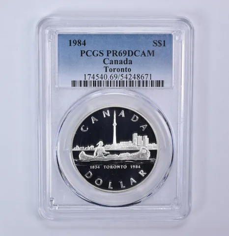 1984 Canada 1 Dollar Silver Toronto PR69 DCAM PCGS Blue Label