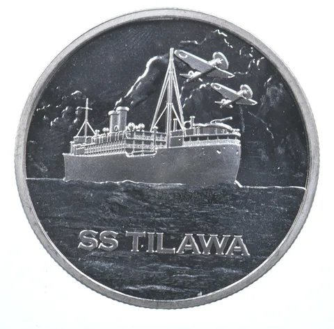 VINTAGE Art Bar/Round - SS Tilawa 1 Oz. .999 Silver - One Troy Ounce *871