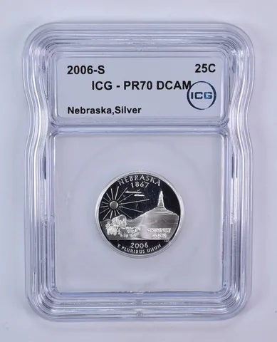 2006-S Washington State Quarter Nebraska Silver PR70 DCAM ICG