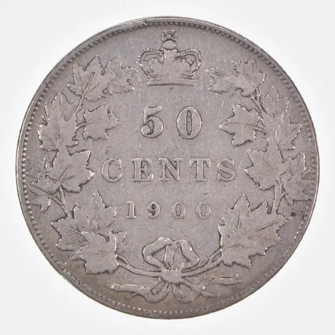 Better Date - 1900 Canada 50 Cents World Coin- Silver *462