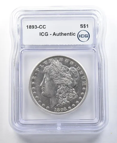 1893-CC Morgan Silver Dollar Authentic ICG *3308