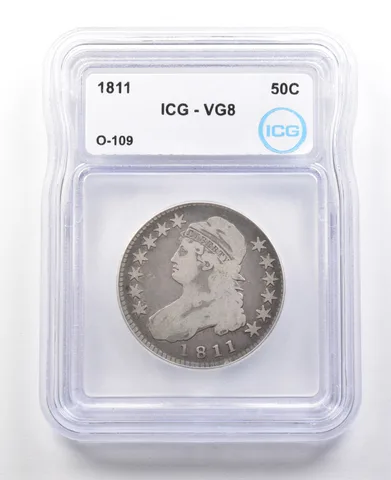 1811 Capped Bust Half Dollar O-109 VG8 ICG *3078