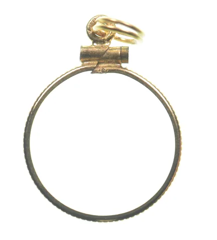 12k 0.7 Gram Gold Filled 15.5mm Coin Bezel Pendant Frame Edge *4974