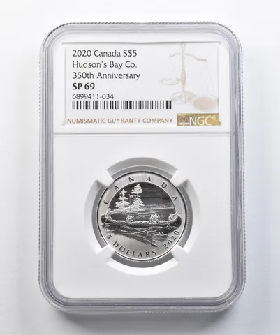 2020 Canada 5 Dollars Silver Hudson's Bay Co 350th Anniversary SP69 NGC a4375