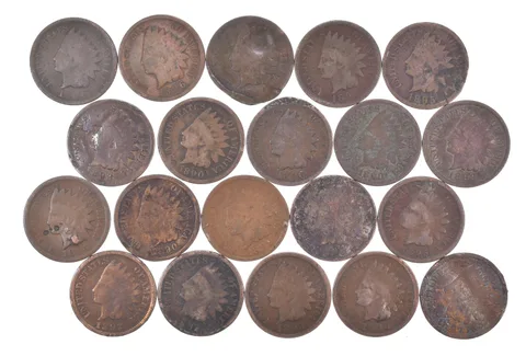 Lot 20 1800's 1890-1899 Indian Head Penny Cents US Coin Collection 2/5 Roll *531