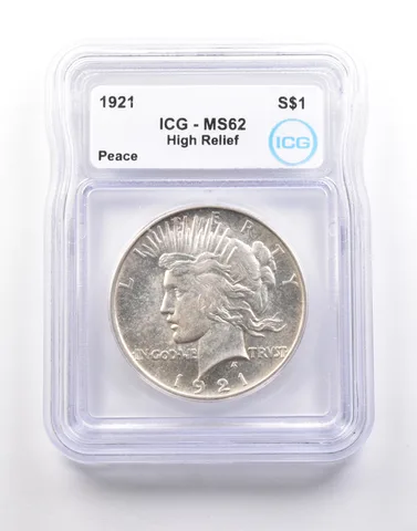 1921 Peace Silver Dollar High Relief MS62 ICG *5179