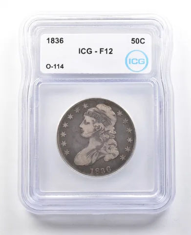 1836 Capped Bust Half Dollar O-114 F12 ICG *3095