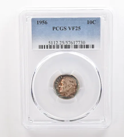 1956 Roosevelt Dime VF25 PCGS Beautiful Tone *3273
