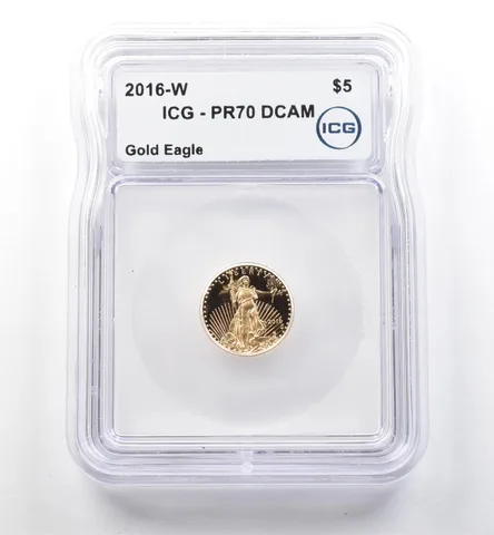 2016-W $5 American Gold Eagle 1/10 Oz Gold PR70 DCAM ICG