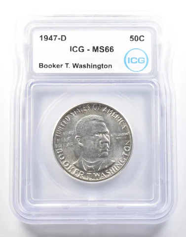 1947-D Booker T Washington Commemorative Half Dollar MS66 ICG *0145