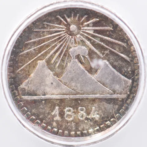 1884 Guatemala 1/4 Real MS64 ICG Beautiful Tone *1918