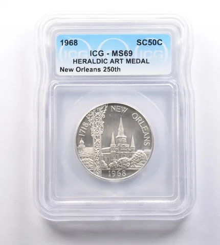 1968 So Called Half Dollar New Orleans 250th MS69 ICG