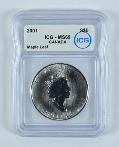2001 Canada 5 Dollars Silver Maple Leaf MS69 ICG