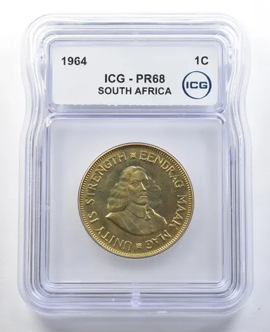 1964 South Africa 1 Cent PR68 ICG *3283