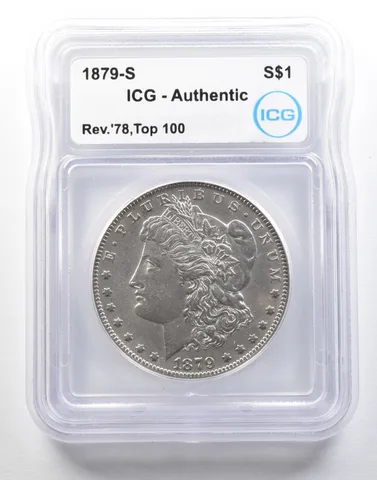 1879-S Morgan Silver Dollar Reverse Of 78 Top 100 Authentic ICG a0118