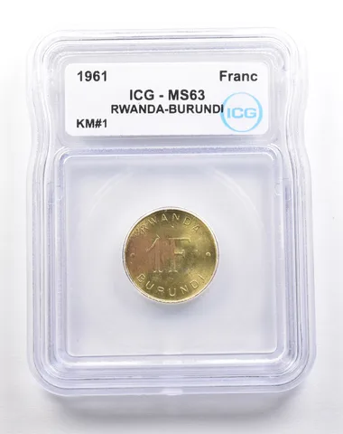 1961 Rwanda-Burundi Franc KM#1 MS63 ICG *5500