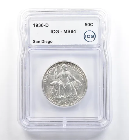 1936-D San Diego Commemorative Half Dollar MS64 ICG *6438