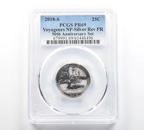 2018-S Quarter ATB Silver Voyageurs 50th Anniversary Set Reverse PR69 PCGS