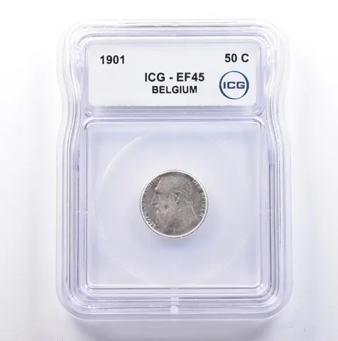 1901 Belgium 50 Centimes EF45 ICG *9034