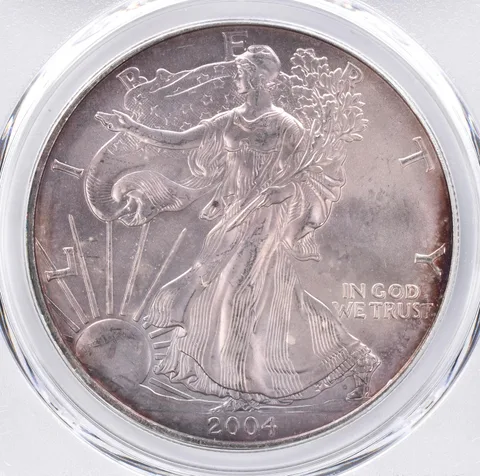 2004 American Silver Eagle MS65 PCGS Beautiful Tone *1471