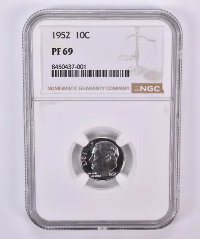 1952 Roosevelt Dime PF69 NGC Brown Label