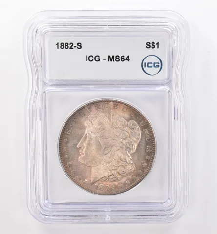 1882-S Morgan Silver Dollar MS64 ICG Beautiful Tone *9520