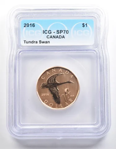 2016 Canada 1 Dollar Tundra Swan SP70 ICG *4025